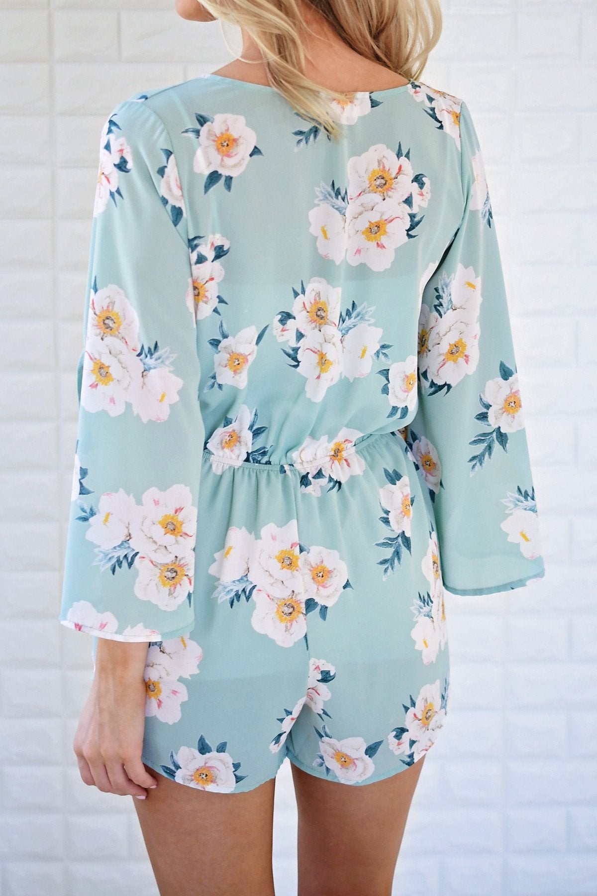 Audrey Blue Floral Romper