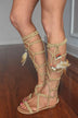 Feathered Gladiator Sandals