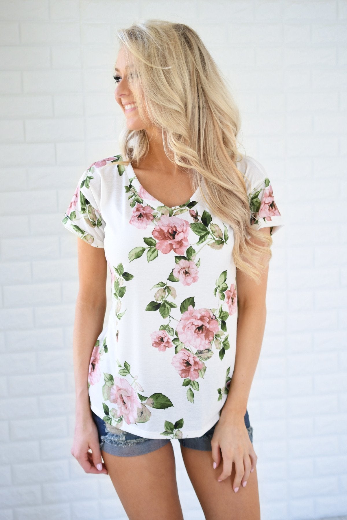 Pretty Things Ivory Floral Top