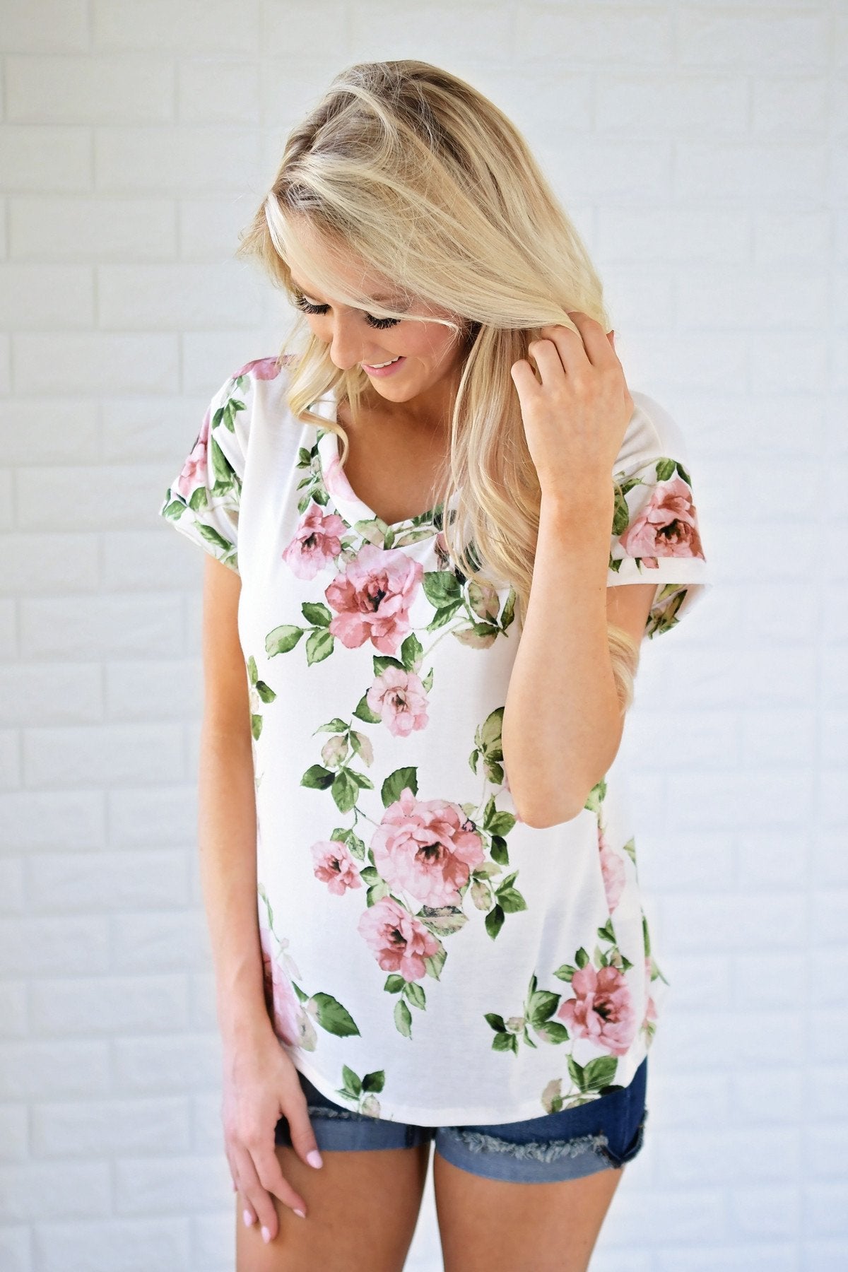 Pretty Things Ivory Floral Top