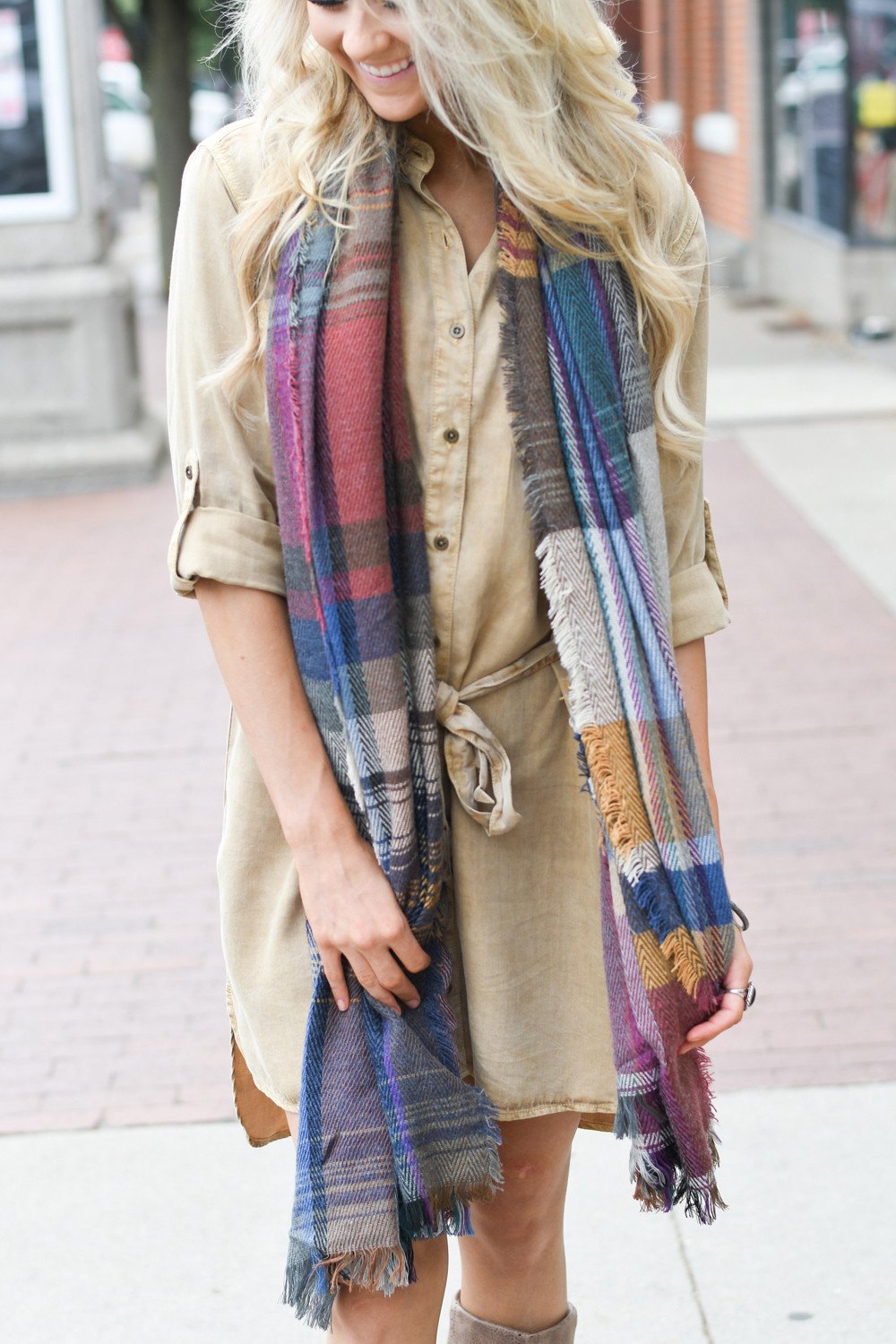 Pink & Purple Poncho Scarf