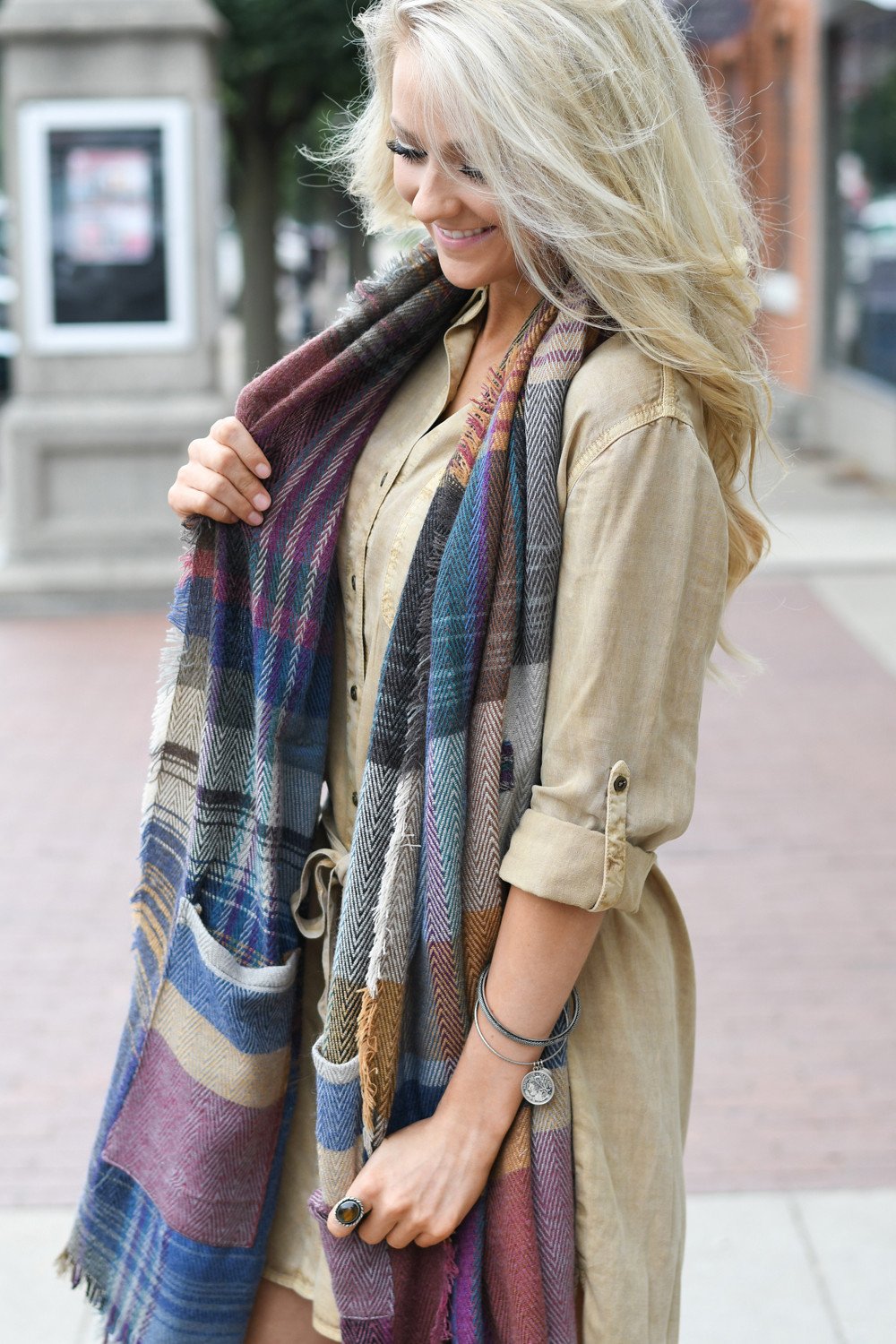 Pink & Purple Poncho Scarf