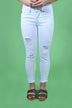 White Distressed Skinnies ~ Kan Can