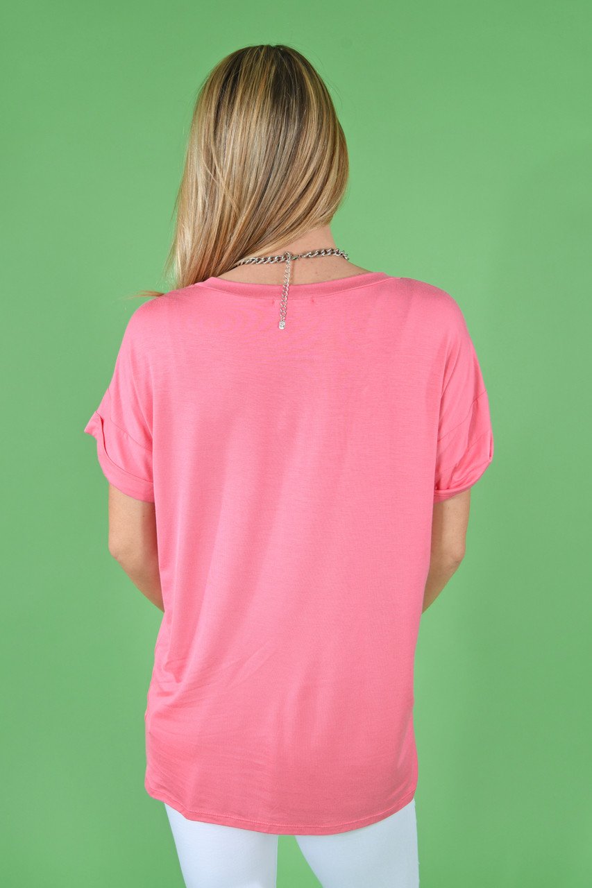 Light Pink Essential V-Neck Top