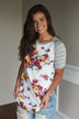 A Little Flirty Floral Top Grey