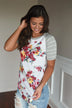 A Little Flirty Floral Top Grey