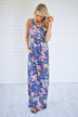 Always Thinking of You Blue Floral Maxi Dress