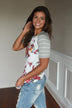 A Little Flirty Floral Top Grey