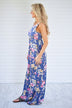 Always Thinking of You Blue Floral Maxi Dress