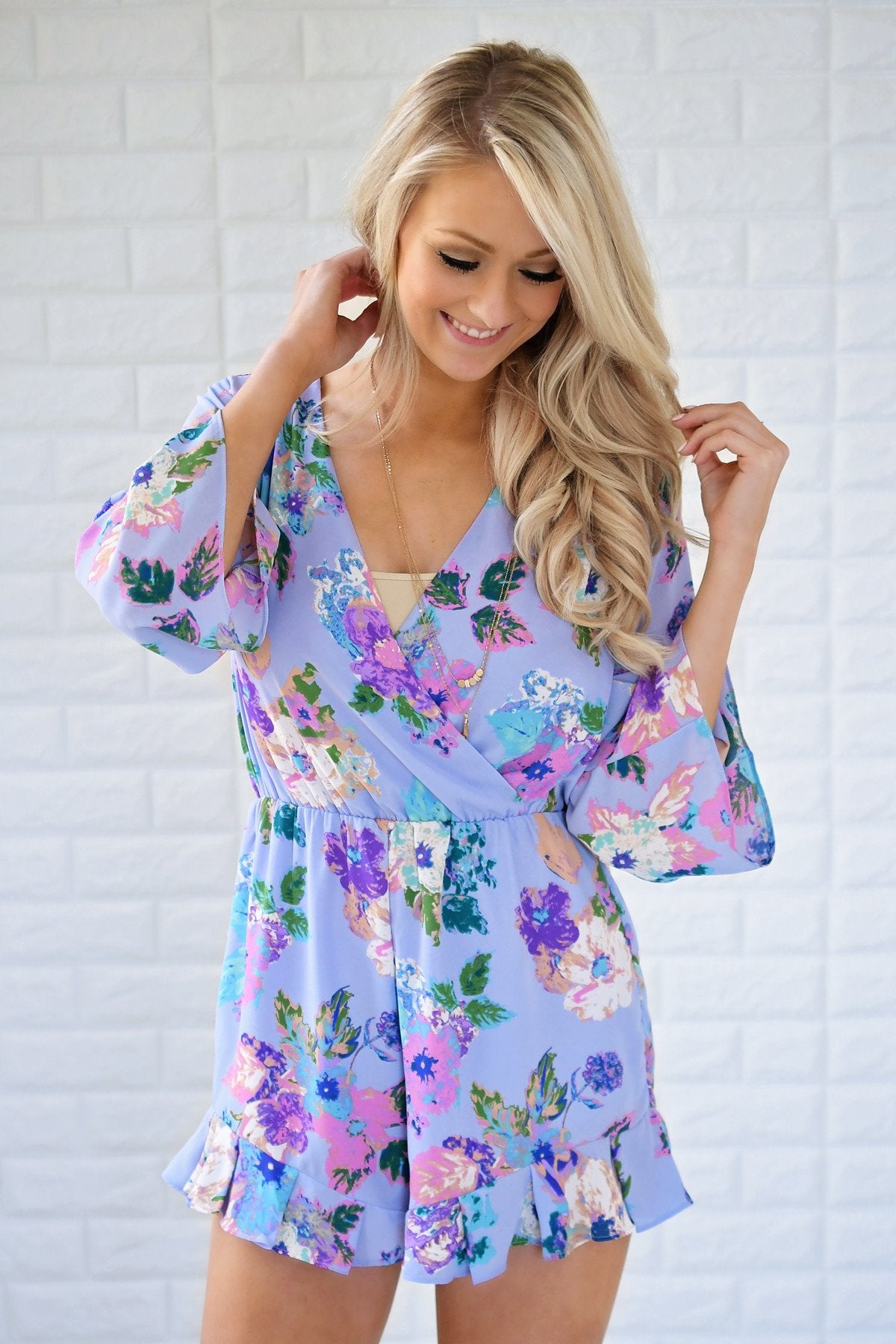 Mermaid Purple Floral Romper