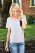 Just Friends Striped Pocket Top