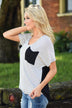 Just Friends Striped Pocket Top