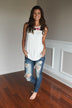 Don't Be Shy Floral Tank Top ~ White