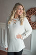 Light Grey Lace Up Sweater
