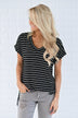 Blurred Lines Striped Top ~ Black