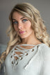 Light Grey Lace Up Sweater