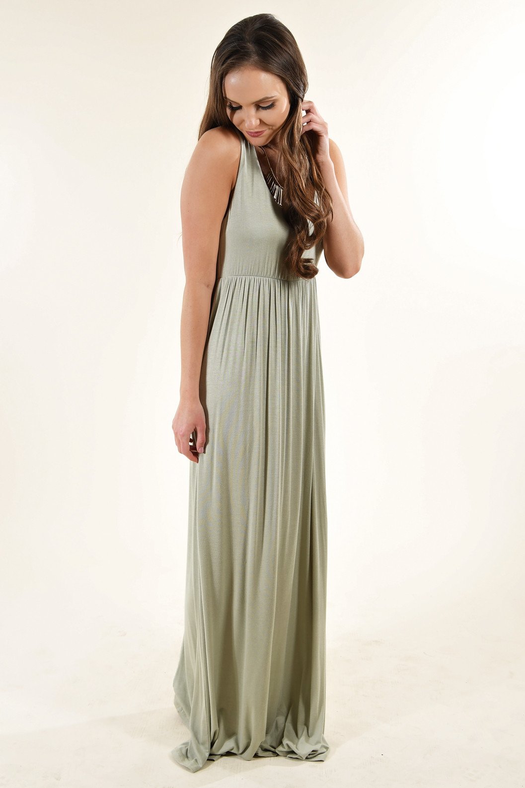 sage green tank dress Light Sage Tank Midi Dress