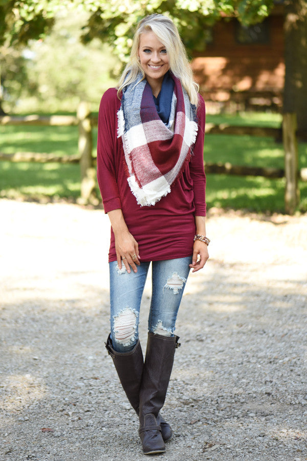 Essential Dolman Top - Wine