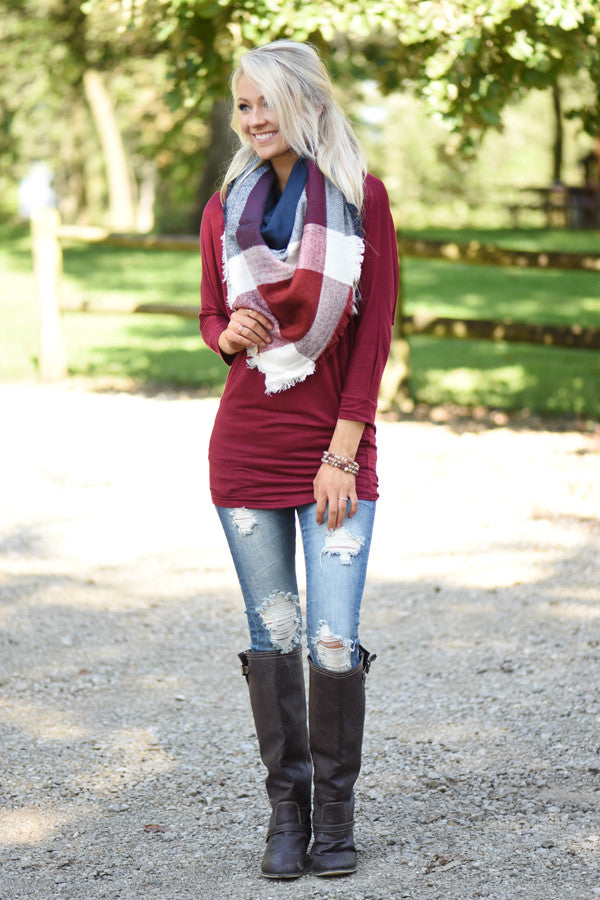 Essential Dolman Top - Wine