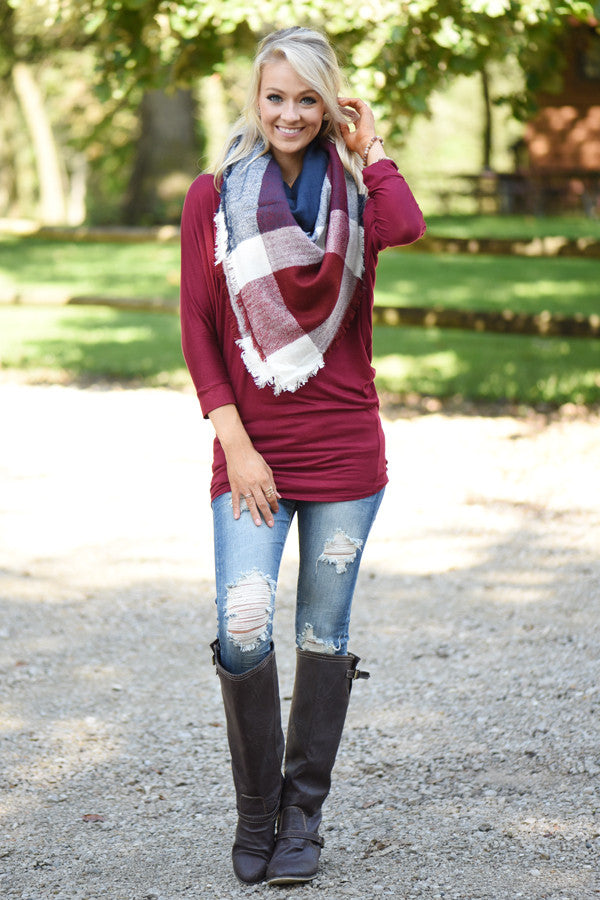Essential Dolman Top - Wine