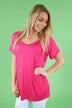 Hot Pink Essential V-Neck Top