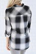 Black and Cream Button Up Plaid Top