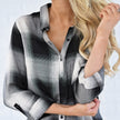 Black and Cream Button Up Plaid Top