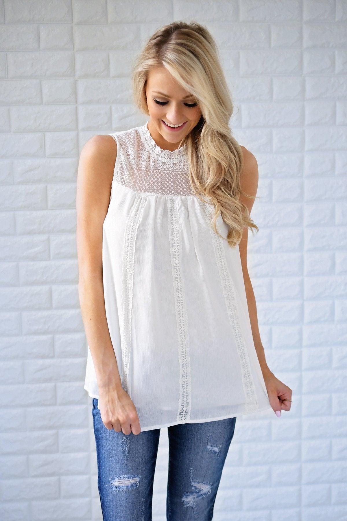 White Lace Tank Top – The Pulse Boutique