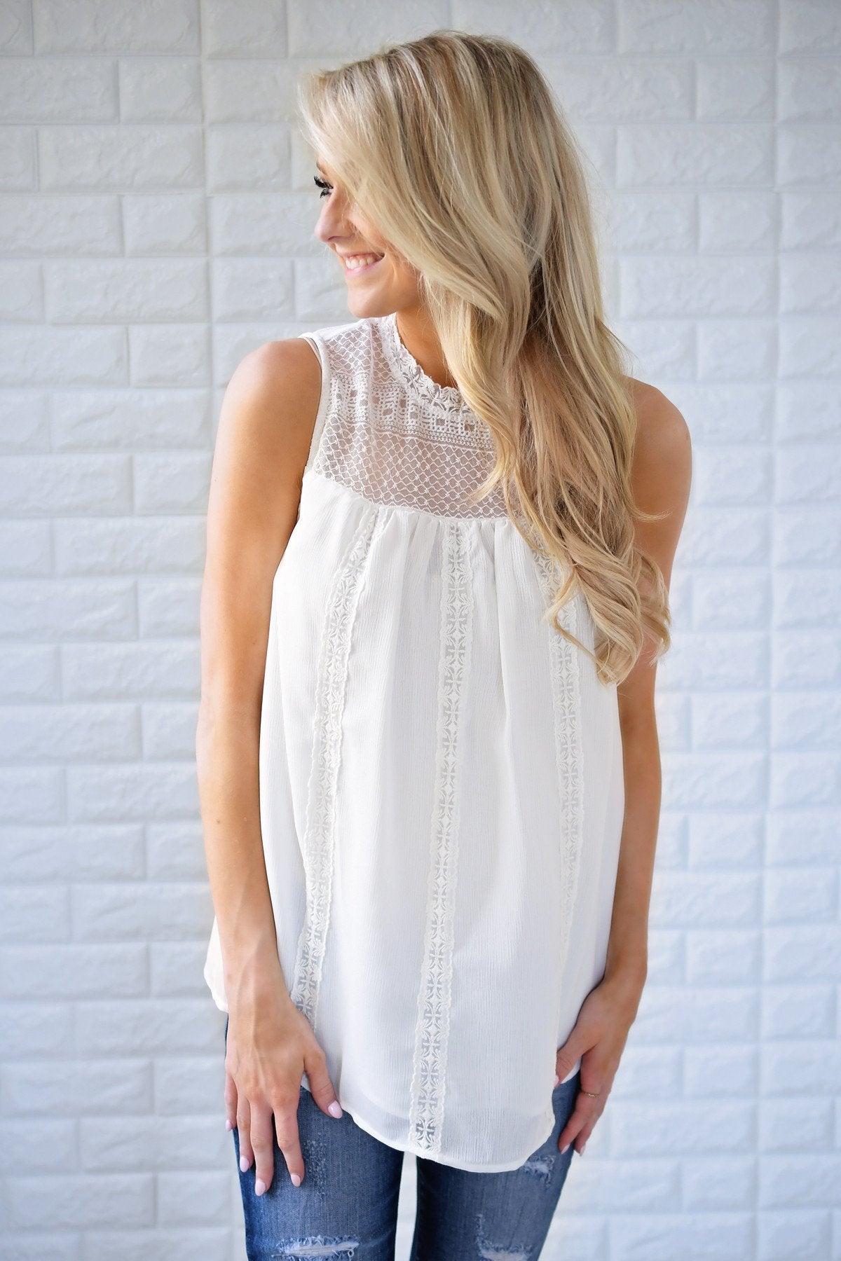 White Lace Tank Top