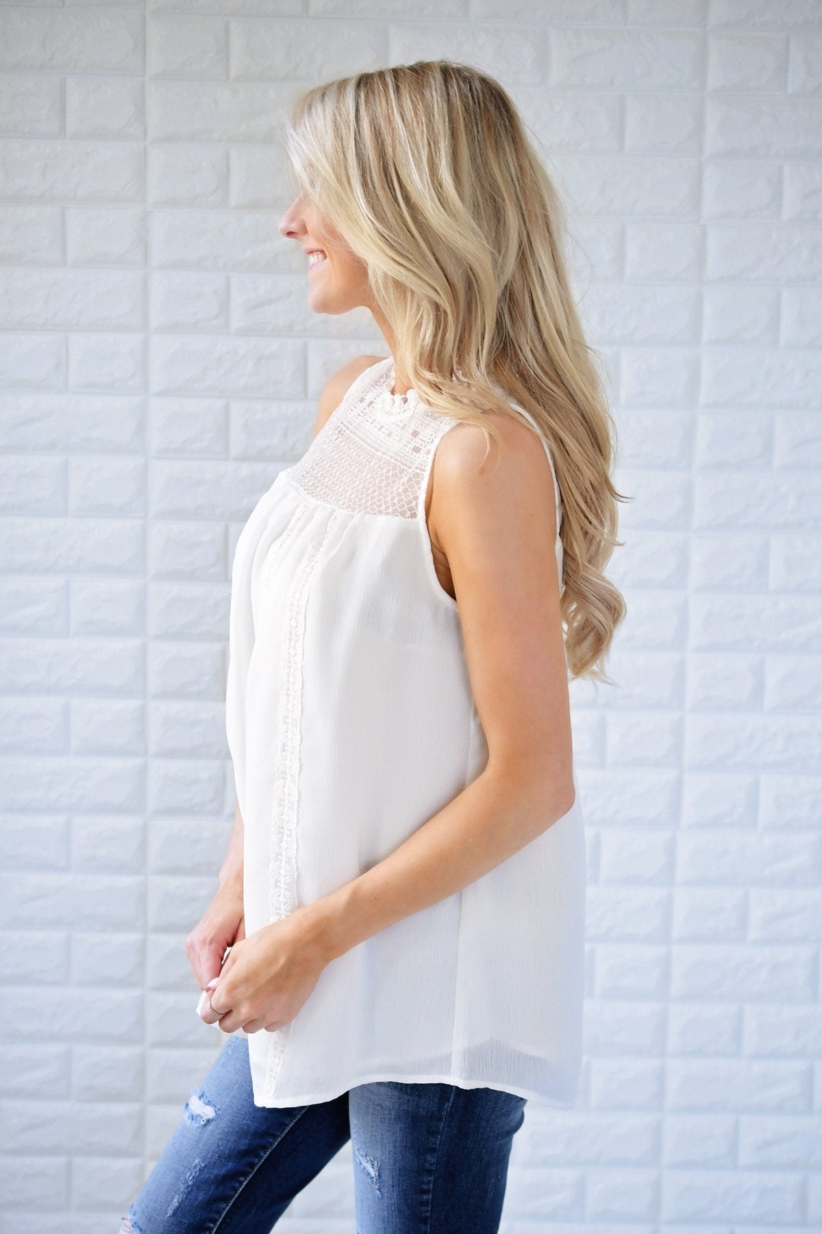 White Lace Tank Top