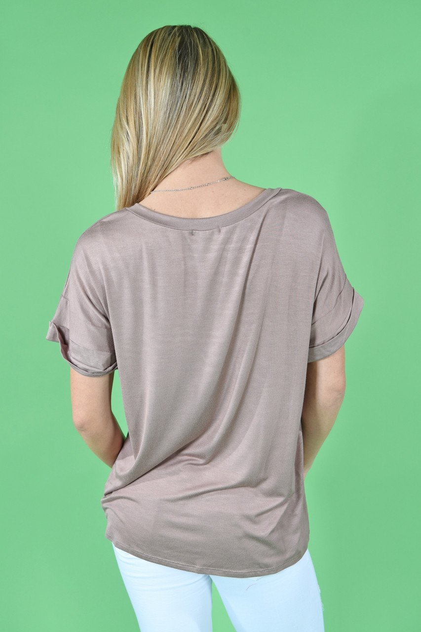 Mocha Essential V-Neck Top