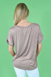 Mocha Essential V-Neck Top