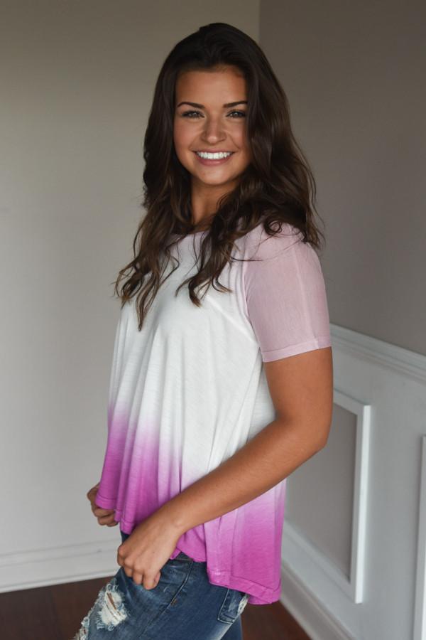 No Time for Talk Pink Ombre Top