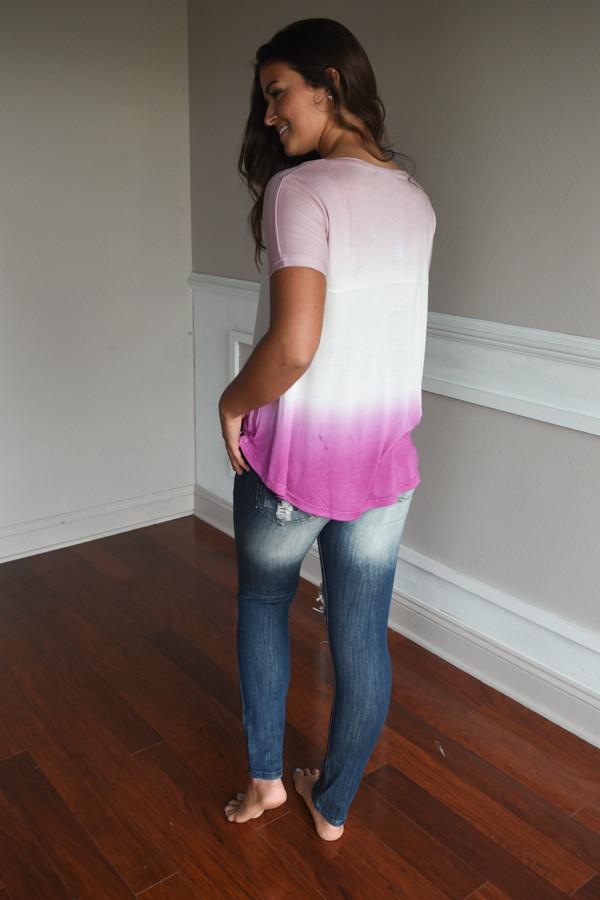 No Time for Talk Pink Ombre Top