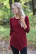 Baby I'm Yours Button Top - Burgundy