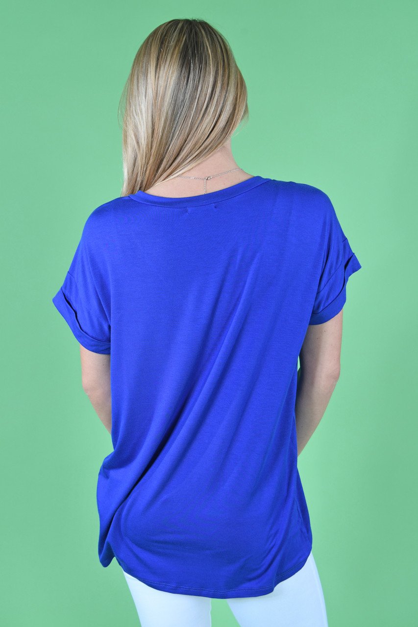 Royal Blue Essential V-Neck Top