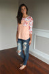 So Kissable in Peach ~ Floral Top