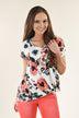 Watercolor Floral Knot Top ~ Ivory