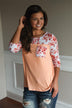 So Kissable in Peach ~ Floral Top