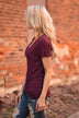 Run the World Pocket Tee ~ Burgundy