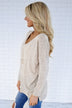 You Make My Dreams Sweater Top ~ Heathered Tan