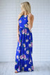 Electric Blue Floral Maxi Dress