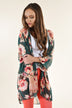 Teal Floral Kimono