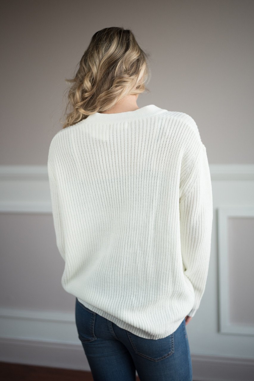 All I Want ~ Cream Lace Up Top
