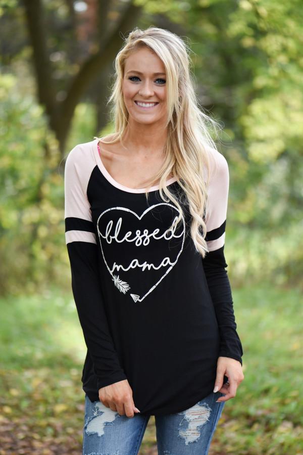 Blessed Mama Tee - Pink