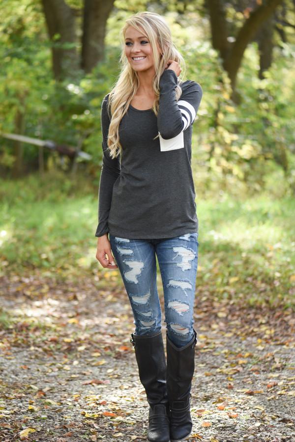 Charcoal Top w/White Pocket