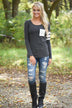 Charcoal Top w/White Pocket