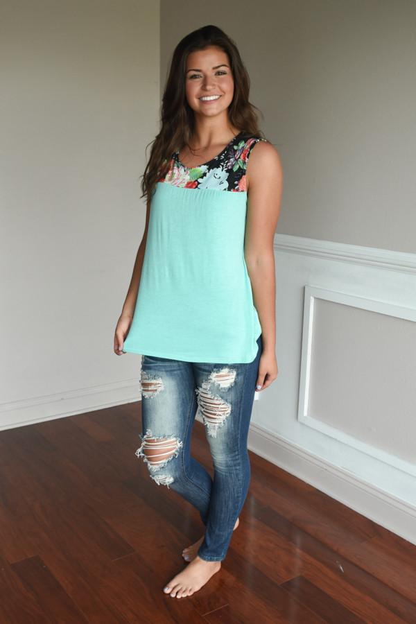 Summer Picnic Tank ~ Mint