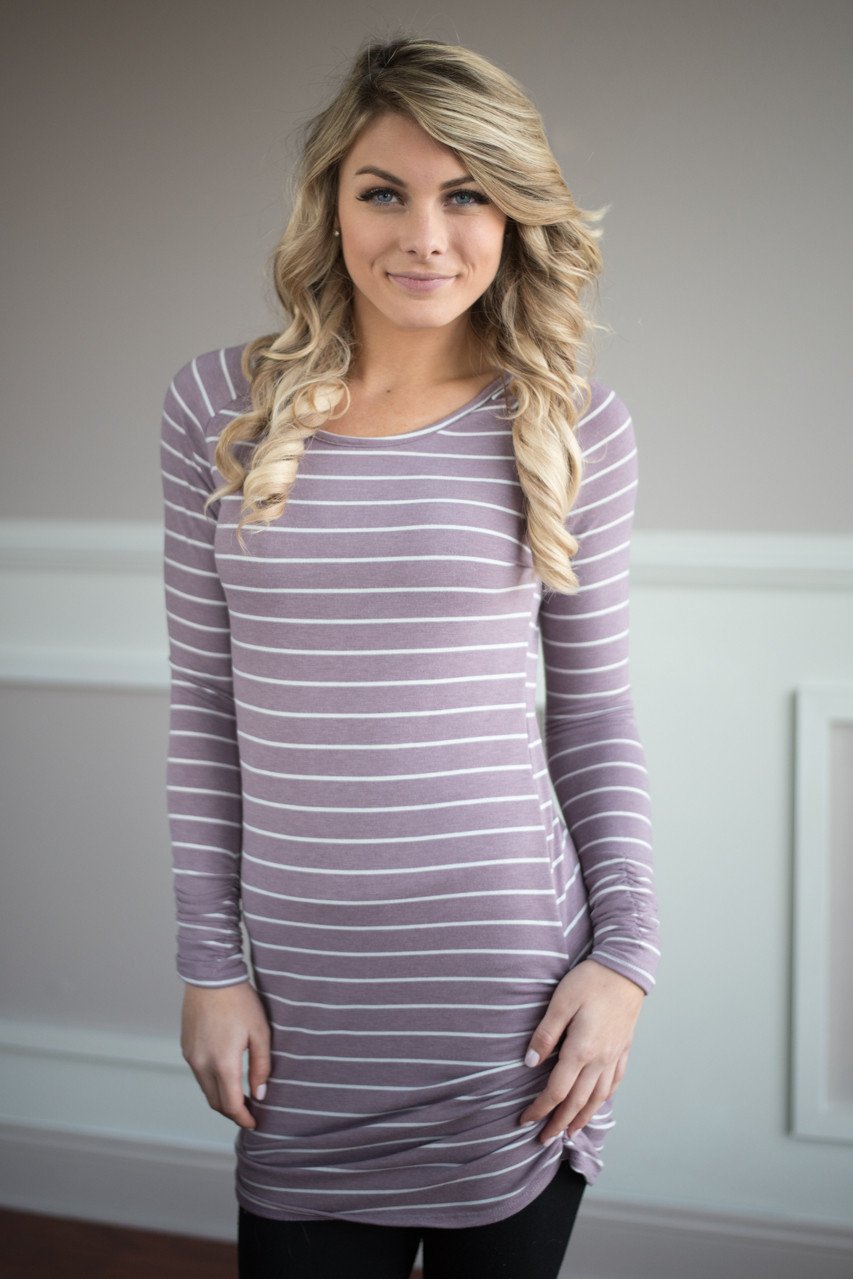 Layer it Up Striped Tunic Top ~ Purple