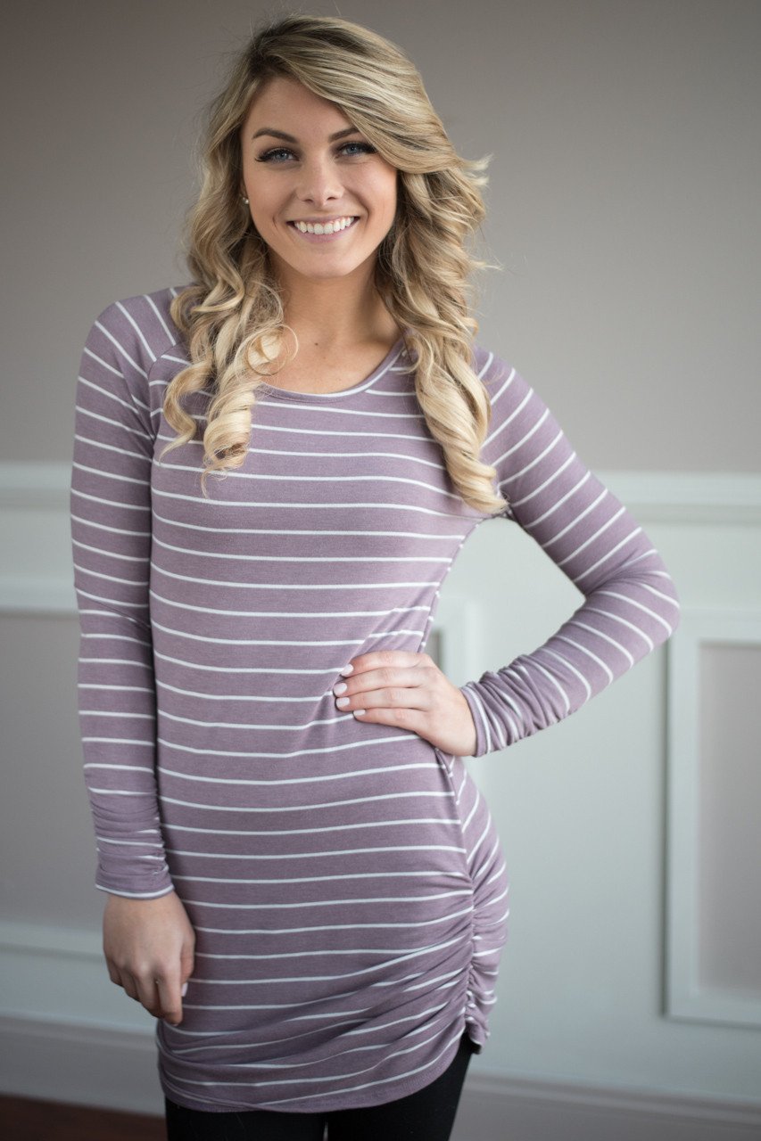 Layer it Up Striped Tunic Top ~ Purple